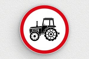 Panneau signalétique - Panneau interdit aux engins agricoles - 300 x 300 mm - PVC - custom - glue - panneau-agricole-002-3