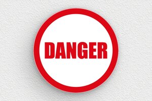 Panneau danger - Panneau rond danger - 300 x 300 mm - PVC - blanc-rouge - glue - panneau-danger-002-3