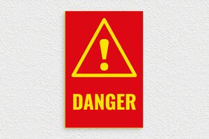 Panneau danger - Plaque attention danger - 140 x 210 mm - PVC - rouge-jaune - glue - panneau-danger-009-3