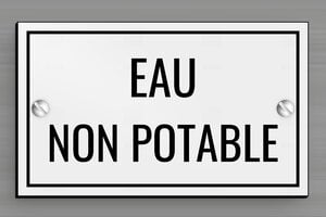 Panneau eau non potable - PVC - 100 x 60 mm - gris-noir - screws - panneau-eau-non-potable-001-3