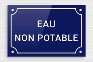 Panneau eau non potable - Plexiglass - 210 x 140 mm - bleu-blanc - screws - panneau-eau-non-potable-002-3