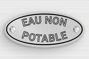 Panneau eau non potable - Aluminium - 80 x 35 mm - anodise - screws - panneau-eau-non-potable-003-3