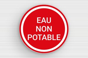 Panneau eau non potable - PVC - 100 x 100 mm - rouge-blanc - glue - panneau-eau-non-potable-006-3