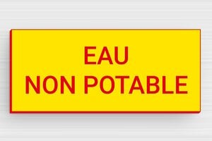 Panneau eau non potable - PVC - 80 x 35 mm - jaune-rouge - glue - panneau-eau-non-potable-008-3