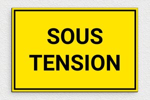 Signalisation danger électrique - Panneau sous tension - 210 x 140 mm - PVC - jaune-noir - glue - panneau-electrique-001-3