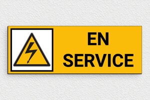 Signalisation danger électrique - Panneau en service - 210 x 75 mm - PVC - custom - glue - panneau-electrique-005-3