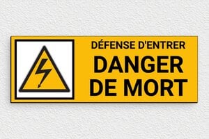 Panneau de signalisation - Panneau danger de mort - 210 x 75 mm - PVC - custom - glue - panneau-electrique-006-3