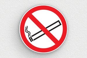 Panneau signalétique - Plaque ronde interdiction de fumer - 200 x 200 mm - PVC - custom - glue - panneau-fumer-002-3