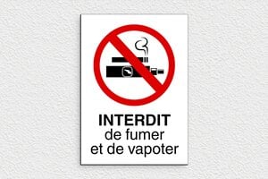 Affiche interdiction de fumer et vapoter - Plaque interdit de fumer et vapoter - 150 x 210 mm - PVC - custom - glue - panneau-fumer-vapoter-001-3