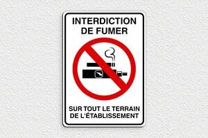 Panneau interdiction - Plaque interdiction de fumer dans l'établissement - 150 x 210 mm - PVC - custom - glue - panneau-fumer-vapoter-004-3