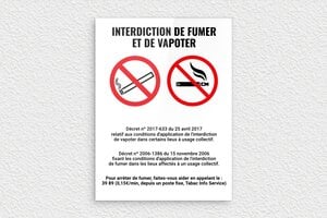 Affiche interdiction de fumer et vapoter - Plaque interdiction de fumer et de vapoter - 150 x 200 mm - Plexiglass - custom - glue - panneau-fumer-vapoter-005-3