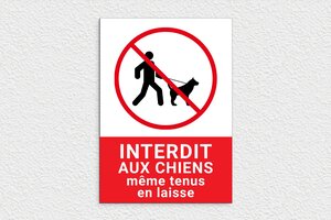 Panneau Interdit aux Chiens - PVC - 250 x 350 mm - custom - glue - panneau-interdit-chien-004-3