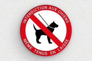 Panneau Interdit aux Chiens - PVC - 200 x 200 mm - custom - glue - panneau-interdit-chien-007-3