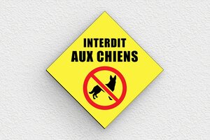 Panneau Interdit aux Chiens - PVC - 200 x 200 mm - custom - glue - panneau-interdit-chien-008-3