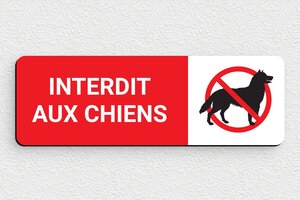 Panneau Interdit aux Chiens - PVC - 150 x 50 mm - custom - glue - panneau-interdit-chien-009-3