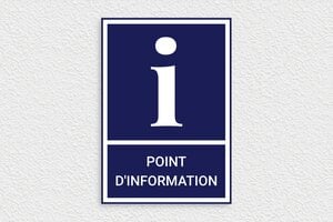 Panneau de signalisation - Panneau point d'information - 210 x 300 mm - PVC - bleu-marine-blanc - glue - panneau-obligation-005-3