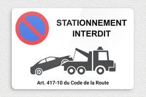 Panneau interdiction - Panneau stationnement interdit - 300 x 200 mm - Plexiglass - custom - glue - panneau-stationnement-003-3