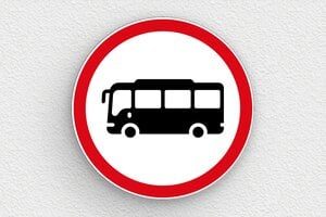 Panneau signalétique - Panneau interdit aux bus - 300 x 300 mm - PVC - custom - glue - panneau-transport-001-3