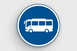 Panneau de signalisation - Panneau voie réservée aux bus - 300 x 300 mm - PVC - bleu-blanc - glue - panneau-transport-002-3