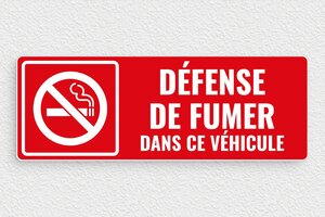 Signalisation véhicule - Panneau défense de fumer dans ce véhicule - 210 x 75 mm - PVC - rouge-blanc - glue - panneau-vehicule-001-3