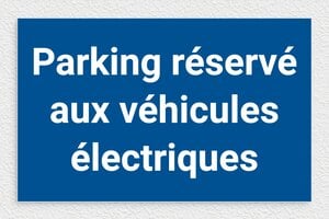 Signalétique Parking - Panneau parking véhicules électriques - 400 x 250 mm - PVC - bleu-blanc - glue - panneau-vehicule-007-3