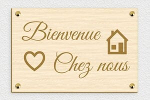 Idée cadeau crémaillère - Plaque bienvenue chez nous - 300 x 200 mm - Bois - erable - screws-caps - pb-famille-001-4