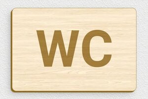 Signalétique pour le tourisme - Panneau wc en bois - 150 x 100 mm - Bois - erable - glue - pl-bois-017-1