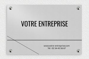 Plaque de porte aluminium - pl-entreprise-002-1 - 300 x 200 mm - anodise - screws-caps - pl-entreprise-002-1