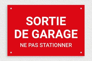 Panneau interdiction - Plaque sortie de garage ne pas stationner - 300 x 200 mm - PVC - rouge-blanc - screws - pl-garage-002-1