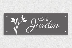 Plaque Jardin - pl-jardindeco-003-1 - 300 x 100 mm - gris-souris-blanc - screws - pl-jardindeco-003-1