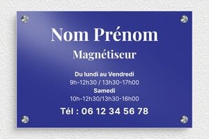 Plaque Professionnelle Aluminium - pl-laiton-034-46 - 300 x 200 mm - bleu - screws-spacer - pl-laiton-034-46