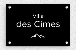 Plaque nom de maison - pl-maion-nom-villa-002-1 - 150 x 100 mm - noir-blanc - screws - pl-maion-nom-villa-002-1