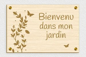 Plaque Jardin - pl-maison-jardin-001-1 - 300 x 200 mm - erable - screws-caps - pl-maison-jardin-001-1