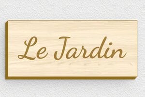 Plaque Jardin - pl-maison-jardin-003-1 - 80 x 35 mm - erable - glue - pl-maison-jardin-003-1