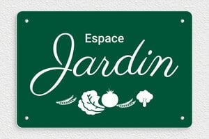 Plaque Jardin - pl-maison-jardin-004-1 - 300 x 200 mm - vert-sapin-blanc - screws - pl-maison-jardin-004-1