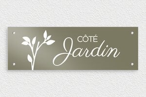 Plaque Jardin - pl-maison-jardin-metal-011-1 - 300 x 100 mm - taupe - screws - pl-maison-jardin-metal-011-1