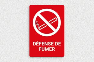 Panneau interdiction - Signalisation défense de fumer - 140 x 210 mm - PVC - rouge-blanc - glue - pl-pictogramme-002-1