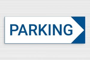 Signalétique pour le tourisme - Panneau de parking - 300 x 100 mm - PVC - blanc-bleu - glue - pl-plastique-018-1