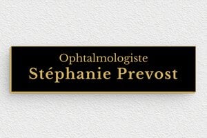 Plaque Ophtalmologue - pl-plexiglas-028-1 - 100 x 25 mm - noir-or - glue - pl-plexiglas-028-1