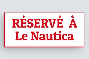 Plaque bateau - plaque-bateau-010-3 - 80 x 35 mm - blanc-rouge - glue - plaque-bateau-010-3