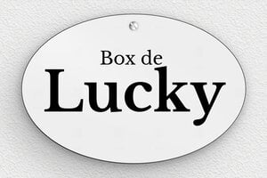 Plaque de box pour cheval - plaque-boxchevaux-001-2 - 150 x 100 mm - gris-noir - screws - plaque-boxchevaux-001-2