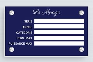 Plaque bateau - plaque-constructeur-bateau-004-1 - 100 x 60 mm - bleu-marine-blanc - screws - plaque-constructeur-bateau-004-1