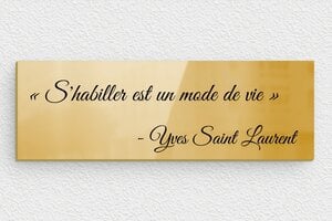 Plaque de porte laiton - Plaque avec citation YSL en laiton - 120 x 40 mm - Laiton - poli - glue - plaque-de-porte-dressing-008-2