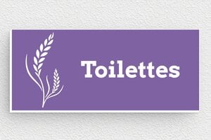 Plaque de porte WC - Toilettes et salle de bains - Plaque toilettes - PVC - Mauve - 80 x 35 mm - 80 x 35 mm - PVC - mauve-blanc - glue - plaque-de-porte-salle-de-bain-et-toilettes-002-2