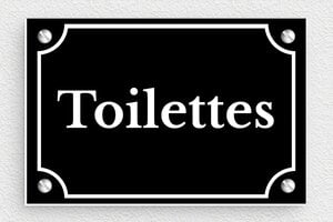 Plaque de porte WC - Toilettes et salle de bains - Plaque toilettes - PVC - Noir - 120 x 80 mm - 120 x 80 mm - PVC - noir-blanc - screws - plaque-de-porte-salle-de-bain-et-toilettes-007-2