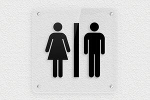 Plaque de porte WC - Toilettes et salle de bains - Plaque de porte toilettes - 150 x 150 mm - Plexiglass Transparent - transparent - screws - plaque-de-porte-salle-de-bain-et-toilettes-010-2