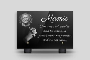 Plaque Columbarium - plaque-funeraire-18x12-21 - 180 x 120 mm - custom - feet - plaque-funeraire-18x12-21