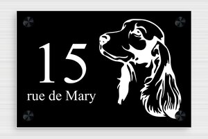 Plaque de maison avec animaux - plaque-maison-animaux-010-3 - 210 x 140 mm - noir-blanc - screws-caps - plaque-maison-animaux-010-3