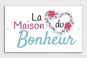 Plaque maison du bonheur - plaque-maison-bonheur-003-1 - 300 x 180 mm - custom - screws - plaque-maison-bonheur-003-1