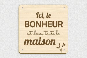 Plaque maison du bonheur - plaque-maison-bonheur-006-1 - 200 x 200 mm - erable - screws - plaque-maison-bonheur-006-1